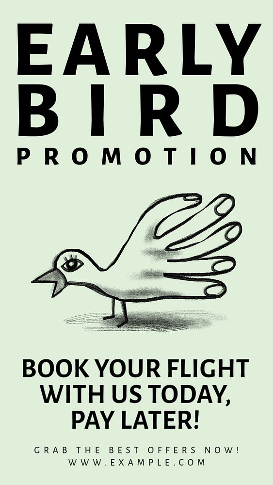 Flight promotion Instagram story template, customizable social media design 