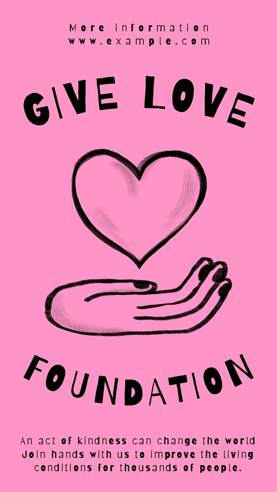 Give Love Foundation Instagram story template, customizable social media design 