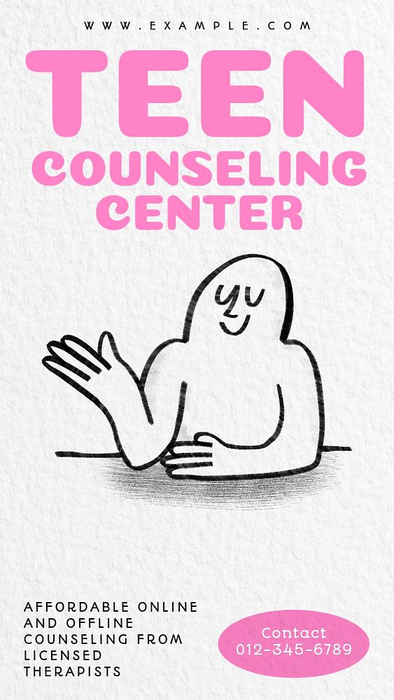 Teen counseling center Instagram story template, customizable social media design 