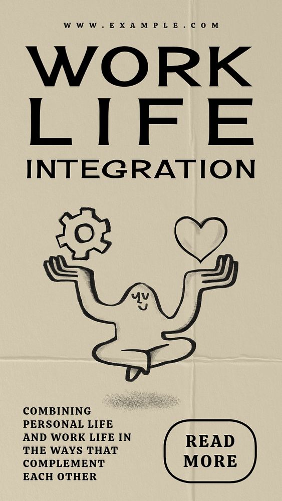 Work life integration Instagram story template, customizable social media design 