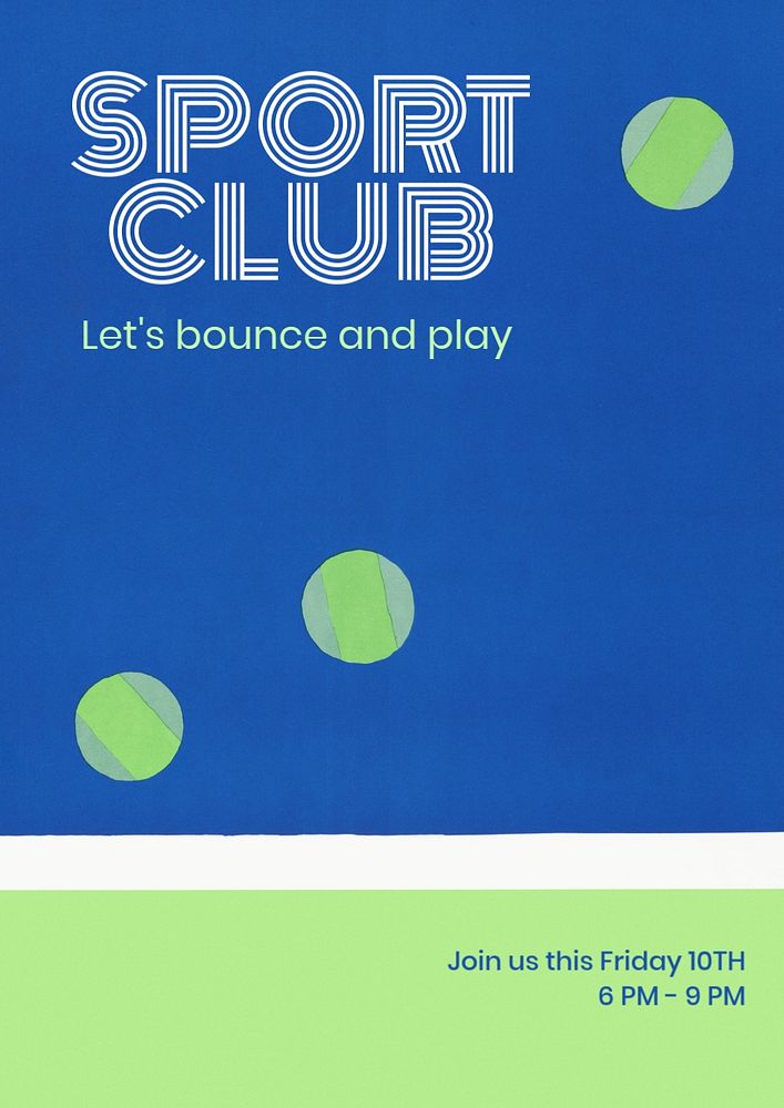 Sport club poster template, editable vintage design. Remixed by rawpixel. 