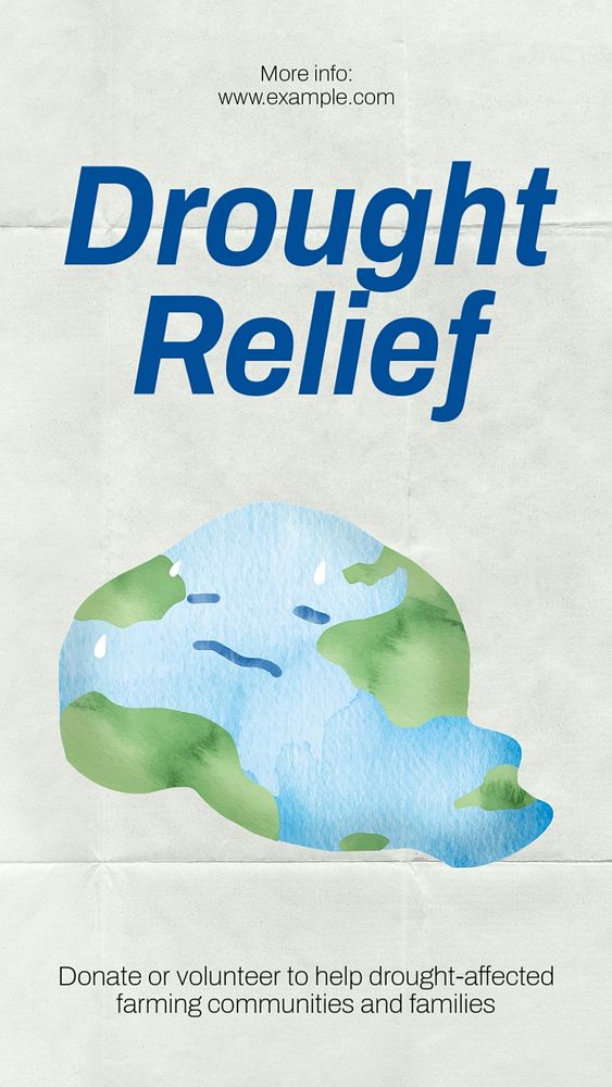 Drought relief Instagram story template, customizable social media design 