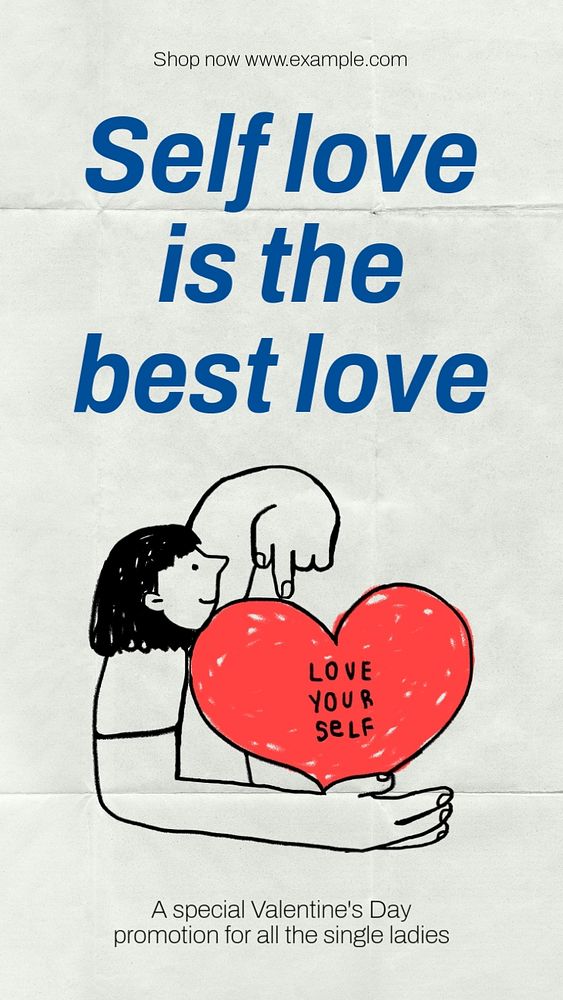 Self love is the best love Instagram story template, customizable social media design 