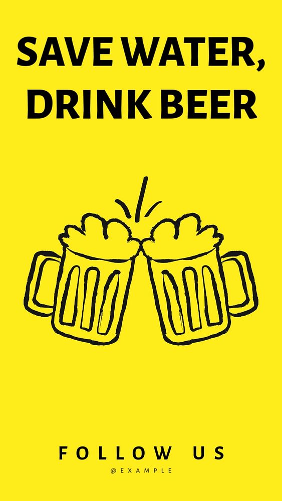 Save water drink beer Instagram story template, customizable social media design 