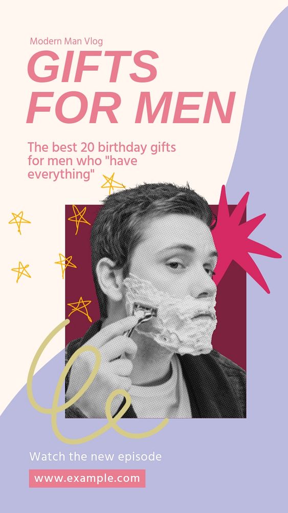 Gifts for men Facebook story template, editable text