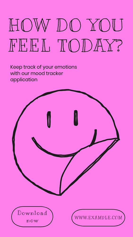 Mood tracker feeling Instagram story template, customizable social media design 