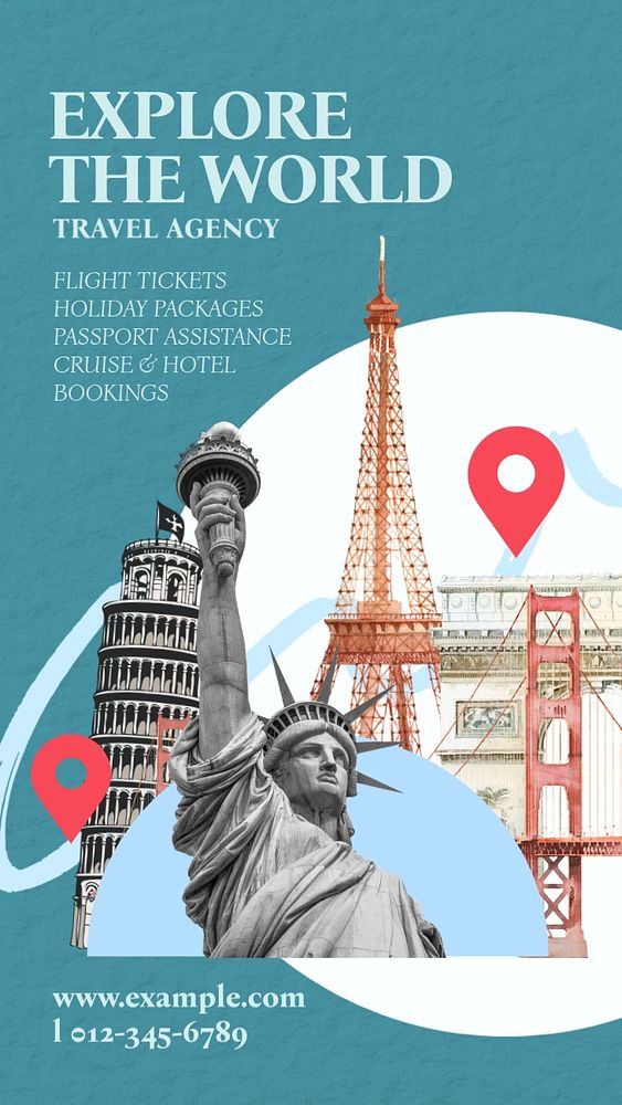 Travel agency Facebook story template, editable text