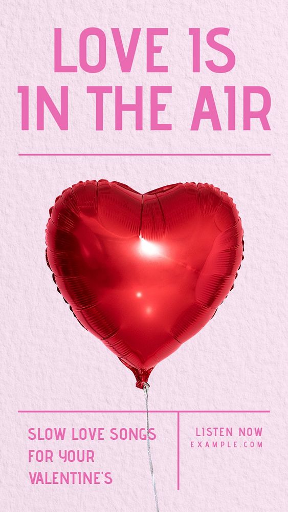 Love is in the air Instagram story template, customizable social media design 