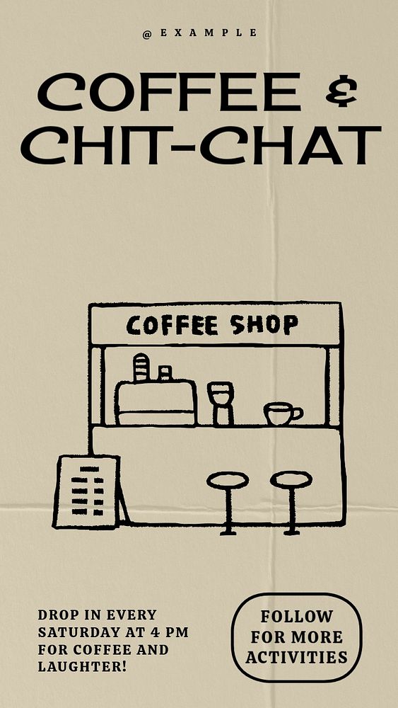 Coffee and chit chat Instagram story template, customizable social media design 