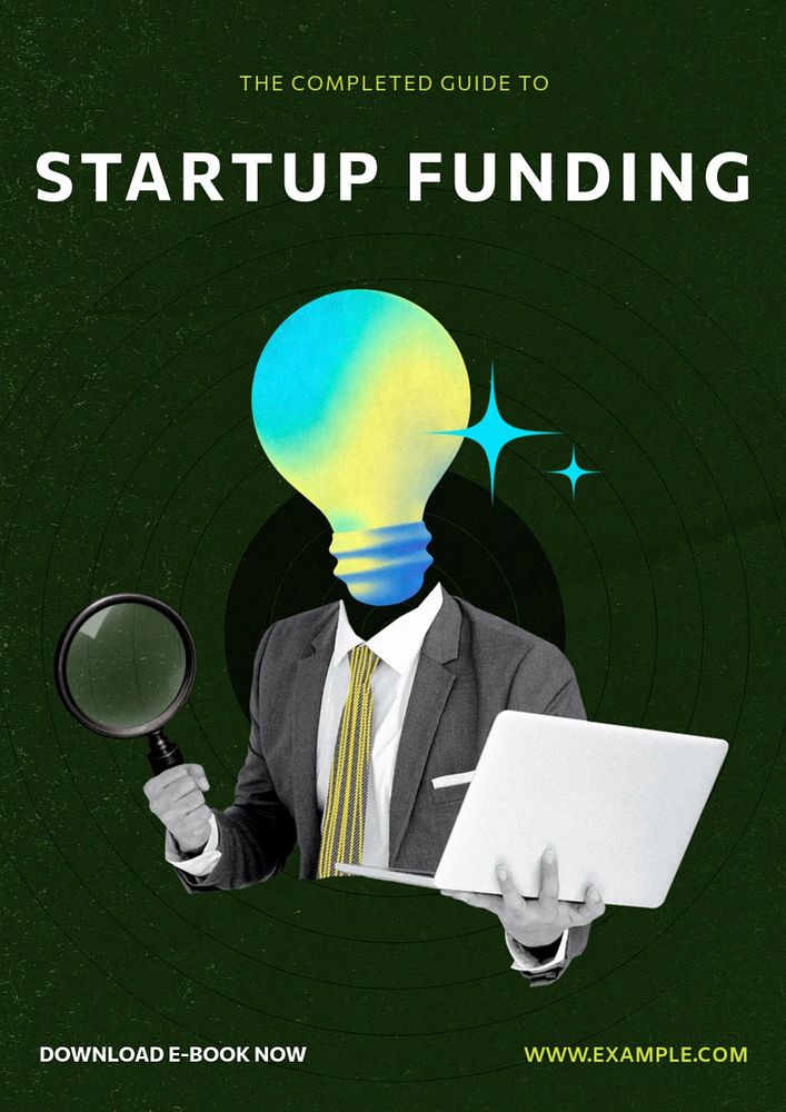 Startup funding poster template, customizable advertisement