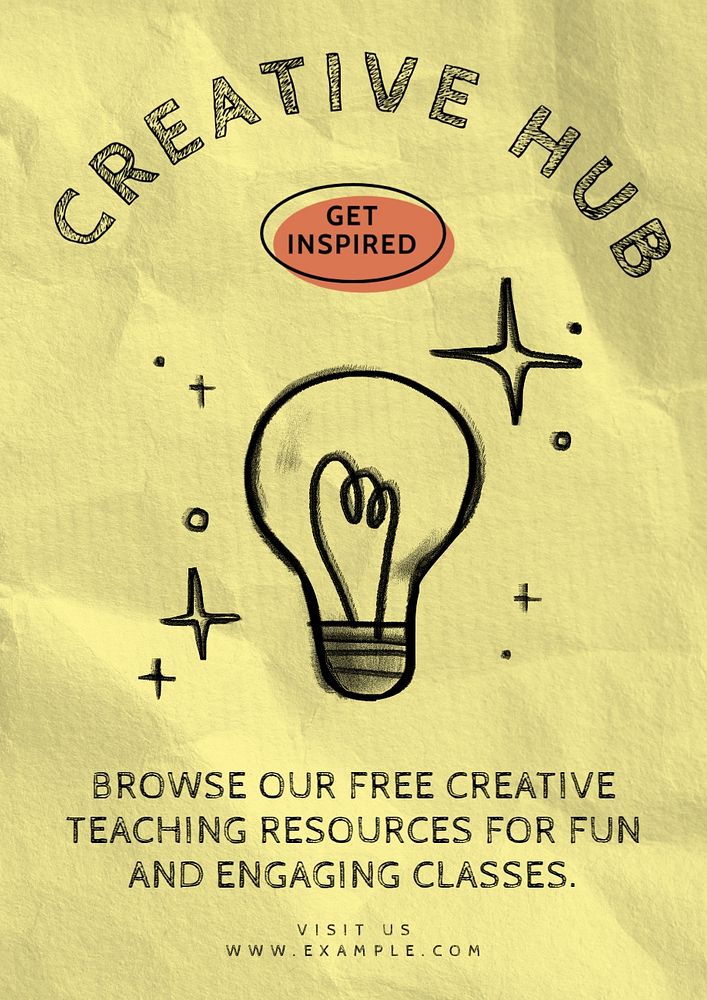 Creative hub poster template, customizable design 