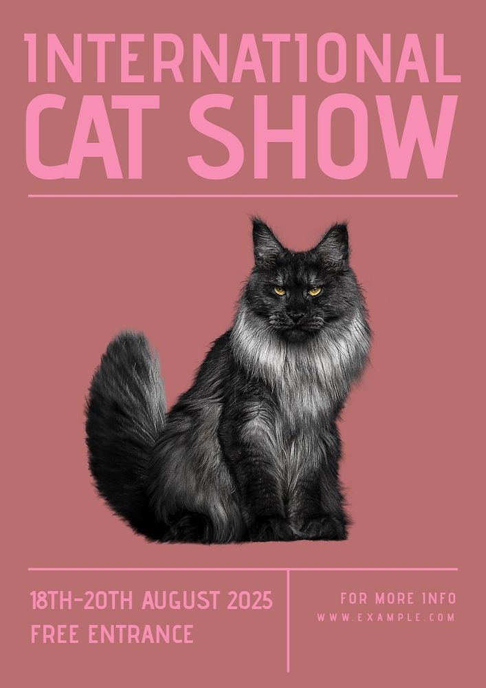 International Cat Show poster template, customizable design 