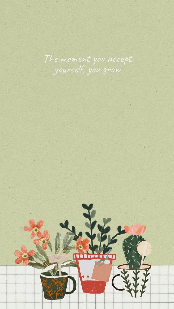 Self-growth quote mobile wallpaper template, editable design