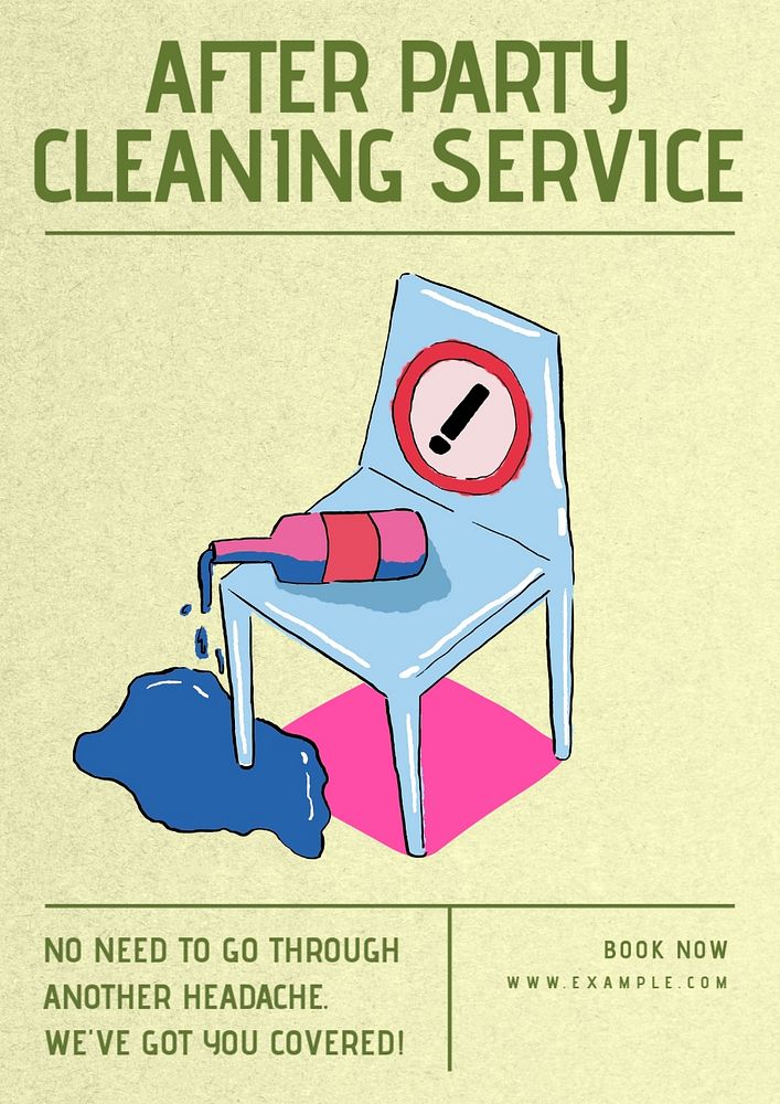 Cleaning service poster template, customizable design 