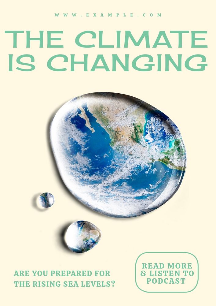 Climate change poster template, customizable design 