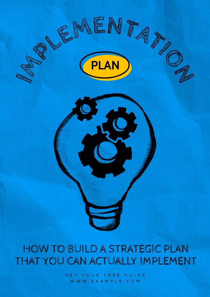 Implementation plan poster template, customizable design 