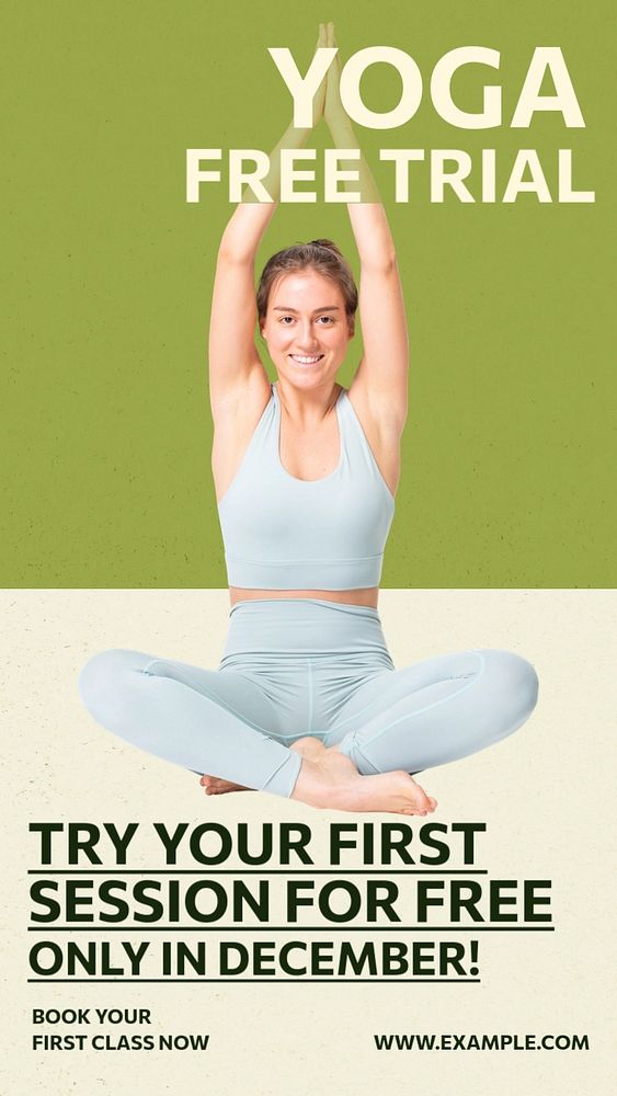 Yoga free trial Instagram story template, editable text & design