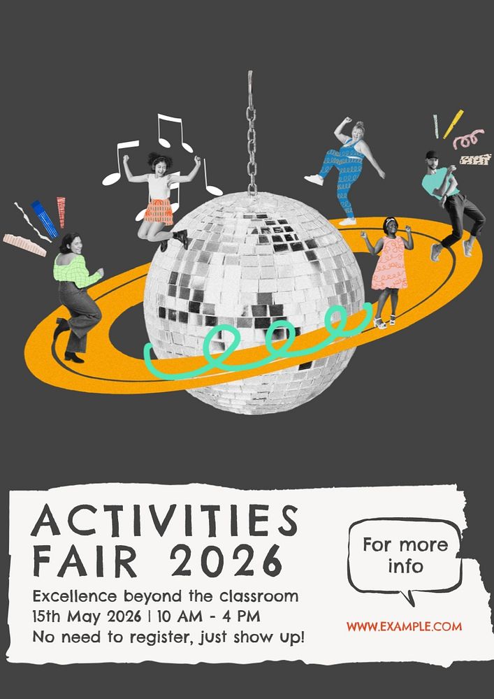 Activities fair poster template, editable text & design