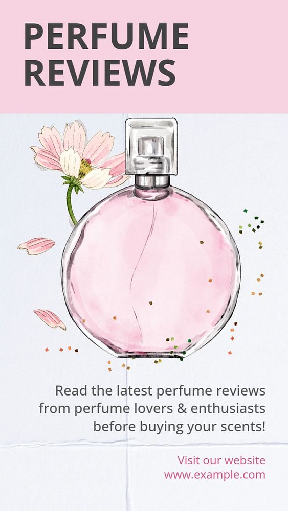 Perfume reviews Instagram story template, editable design