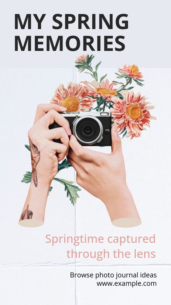 Spring aesthetic Instagram story template, editable design