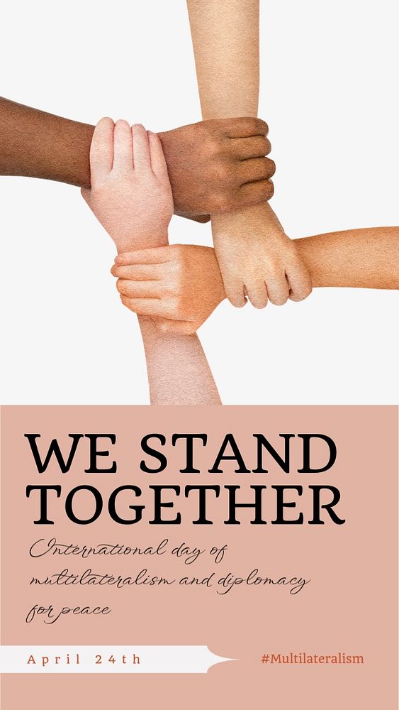 Stand together Instagram story template, editable design