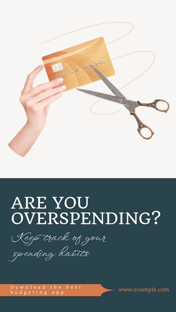 Overspending money Instagram story template, editable design