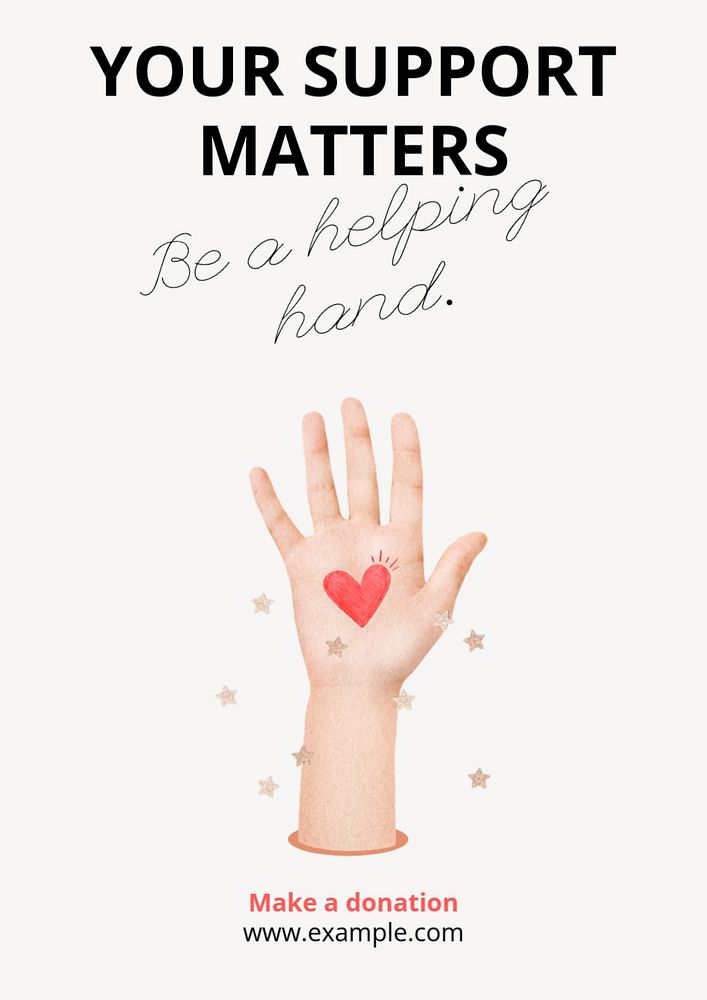 Your support matters poster template, editable design