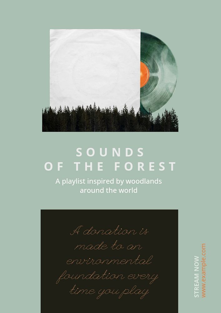 Sounds of forest poster template, editable design