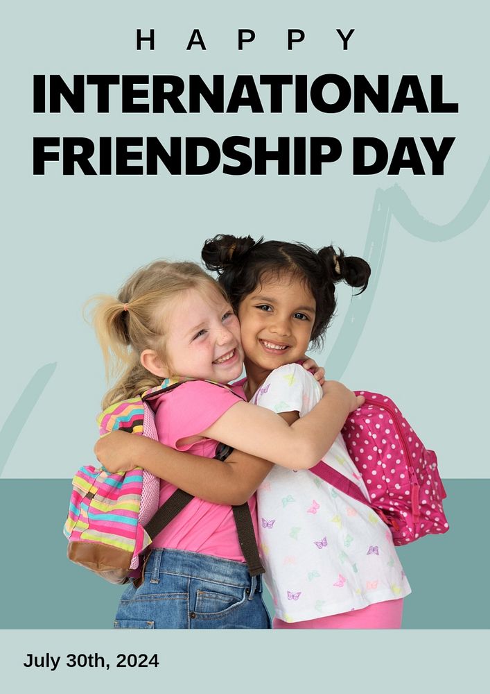 Friendship day poster template, editable text & design