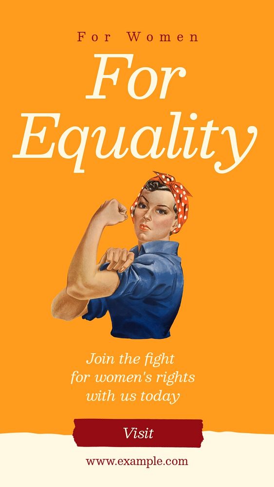 Equality for women Facebook story template, editable text