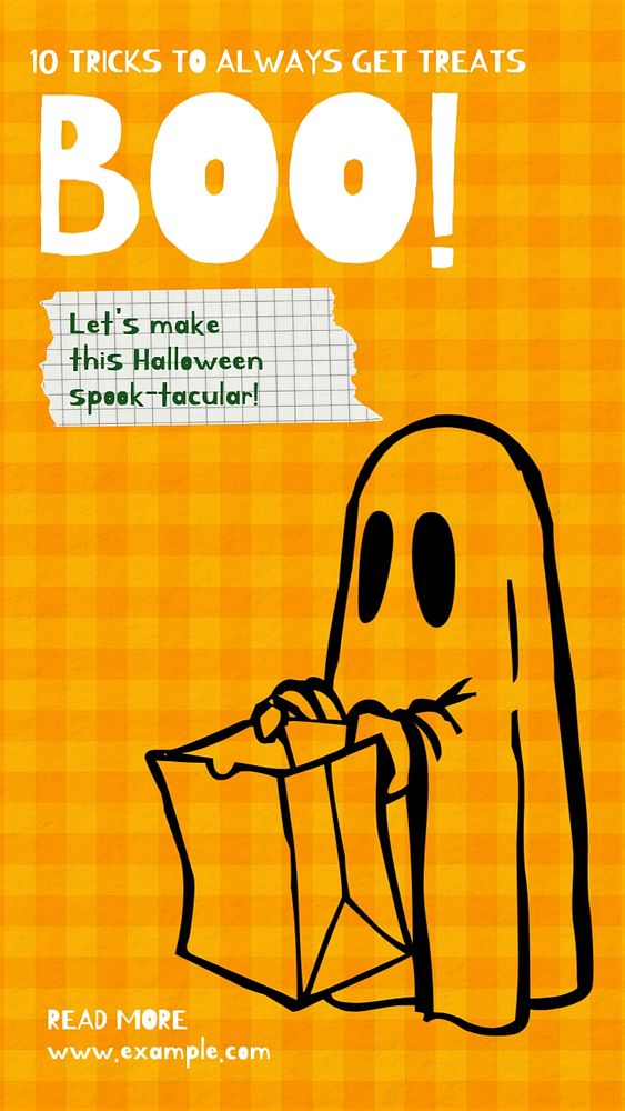 Halloween tricks Facebook story template, editable text