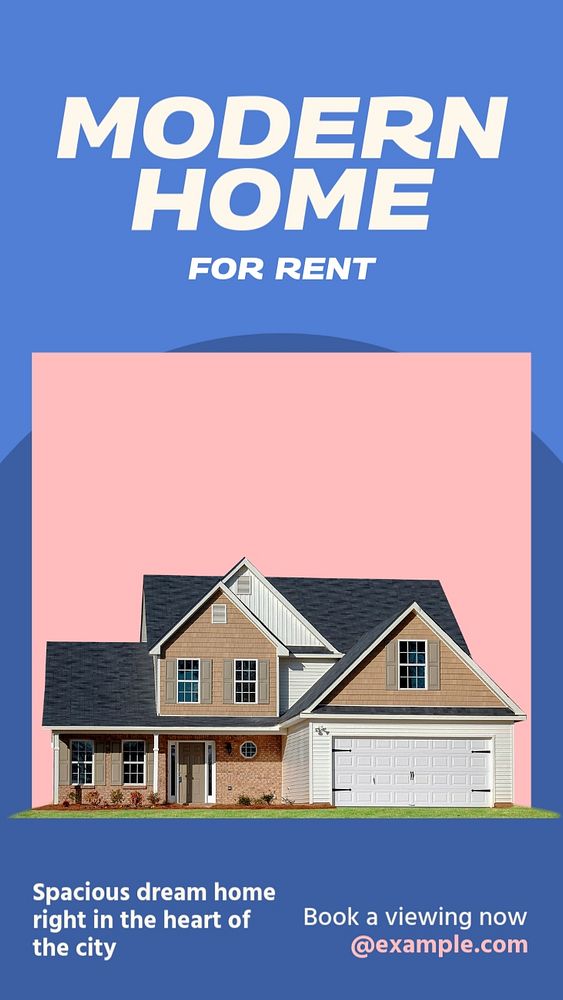 Modern home rental Facebook story template, editable text