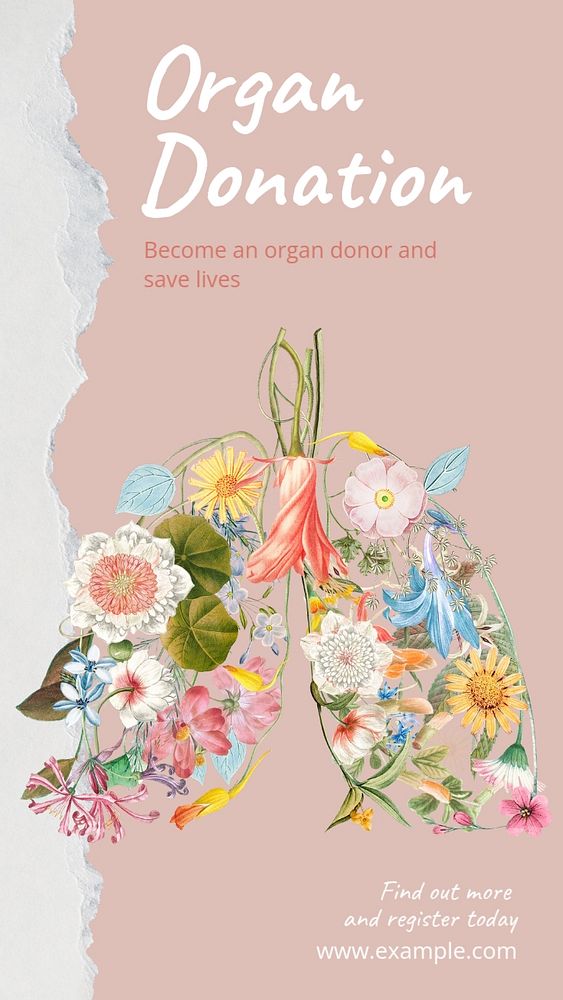 Organ donation Facebook story template, editable text