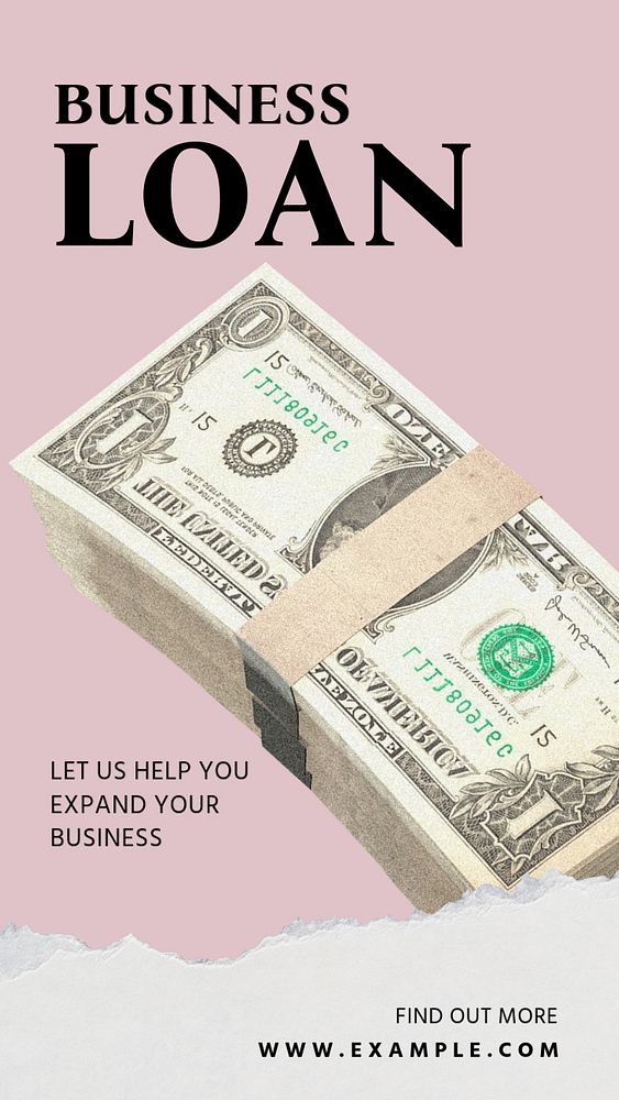 Business loan Facebook story template, editable text