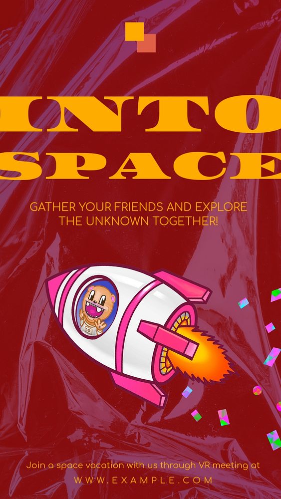 Space rocket Instagram story template, editable design