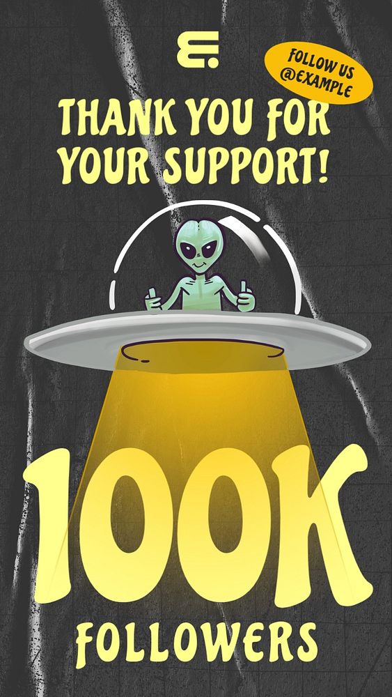 Alien UFO Instagram story template, editable design