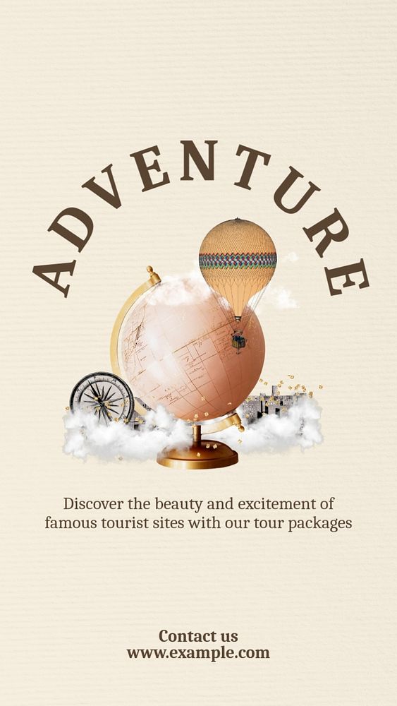 Adventure travel Instagram story template, editable design