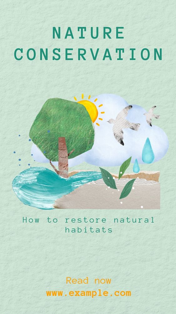 Nature conservation Instagram story template, editable design