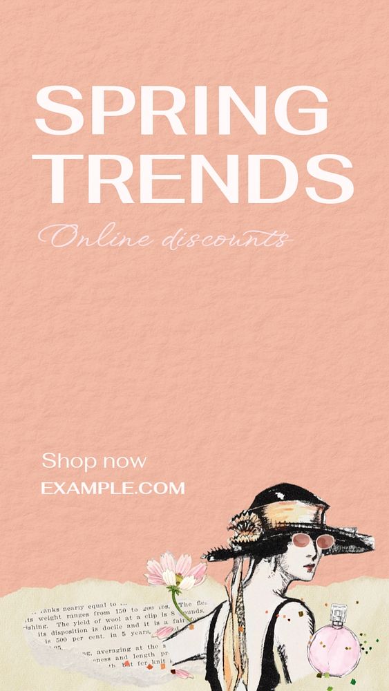 Spring fashion Instagram story template, editable design