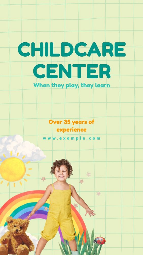 Childcare center Instagram story template, editable design