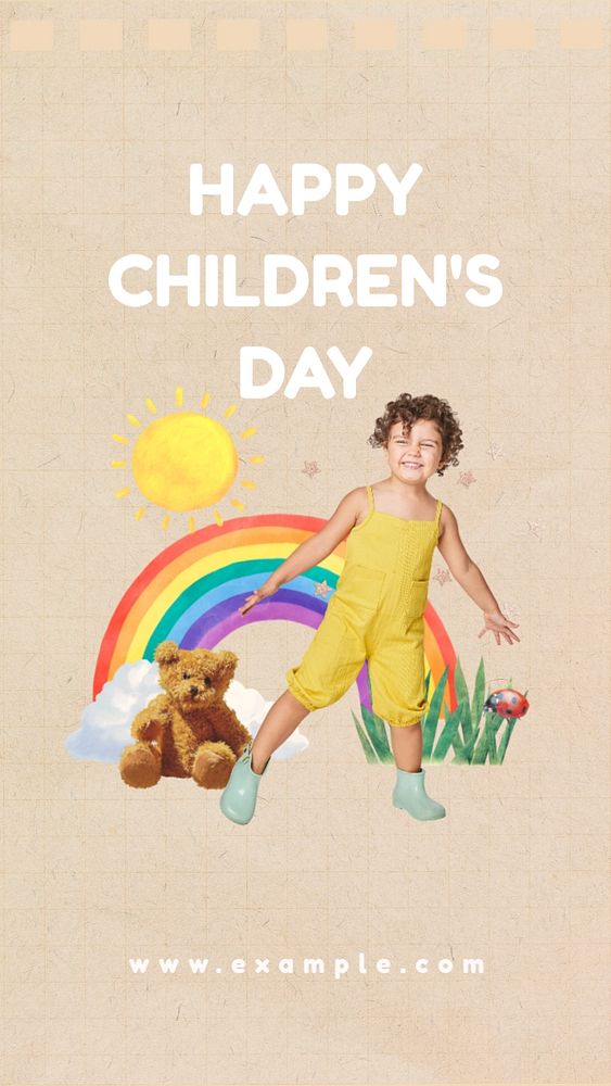 Children's Day Instagram story template, editable design