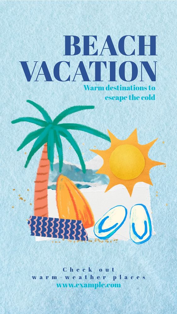 Beach vacation Instagram story template, editable design