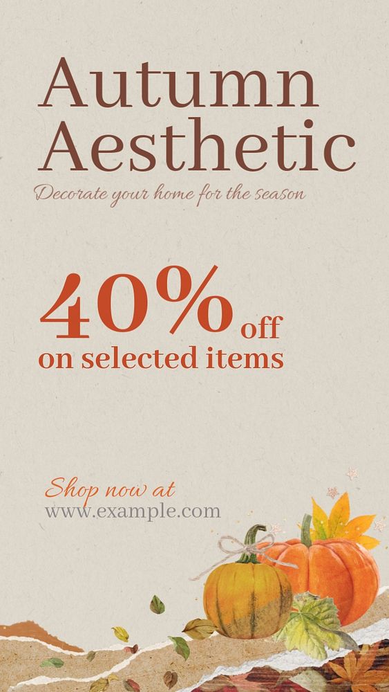 Autumn aesthetic Instagram story template, editable design