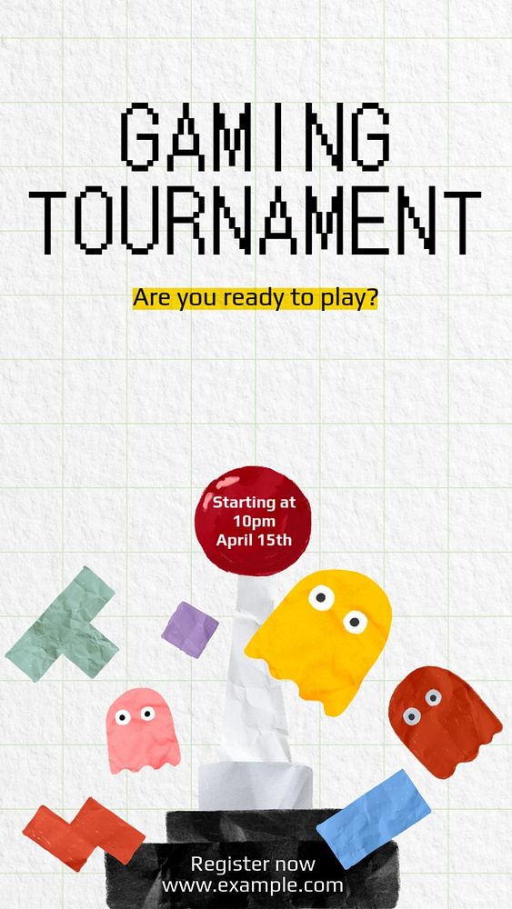 Gaming tournament Instagram story template, editable design