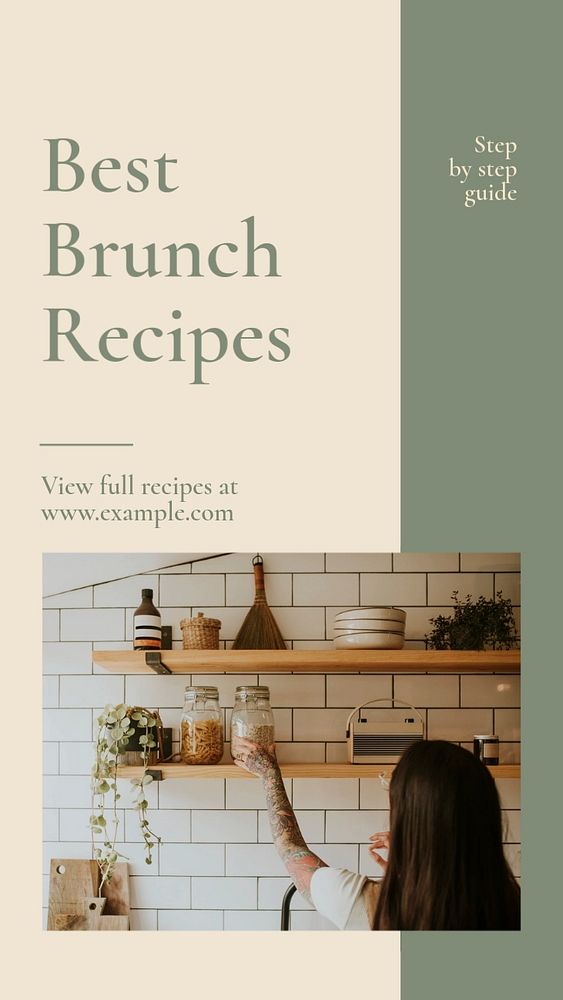 Brunch recipes Instagram story template, editable social media design