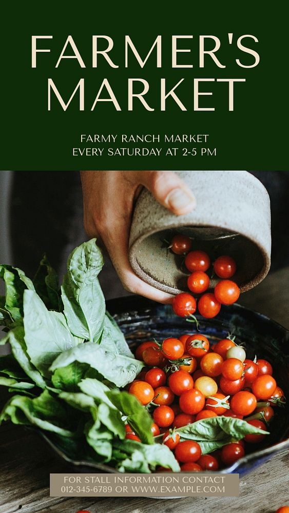 Farmer's market Instagram story template, editable social media design