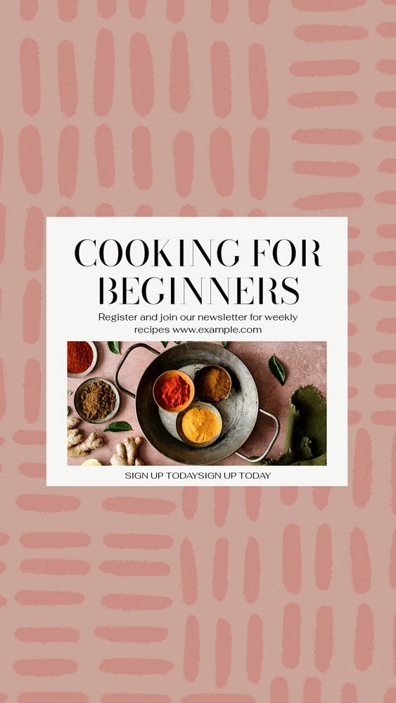 Cooking for beginners Instagram story template, editable social media design