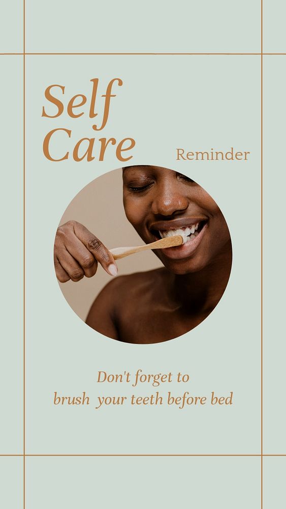 Self care reminder Instagram story template, editable social media design