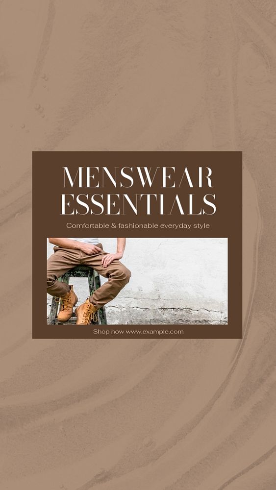 Men's wear essentials Instagram story template, editable social media design