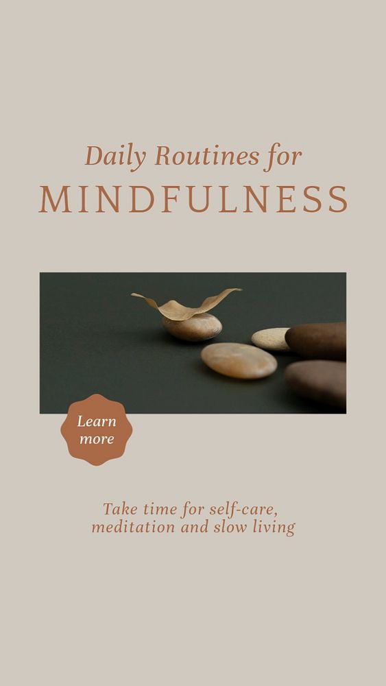 Mindfulness routines Instagram story template, editable social media design